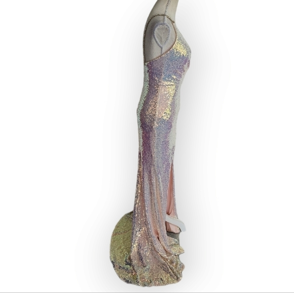 LAST CHANCE - Cinderella Divine Iridescent Sequin Maxi Dress - Picture 6 of 11